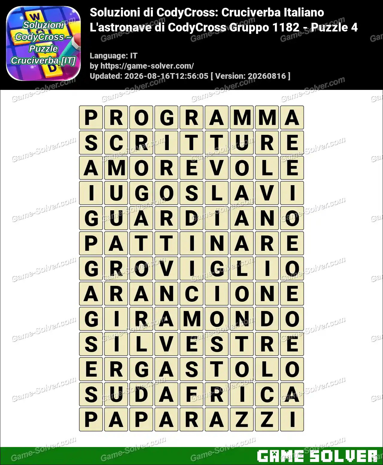 Soluzioni di CodyCross: Cruciverba Italiano L’astronave di CodyCross Gruppo 1182 – Puzzle 4